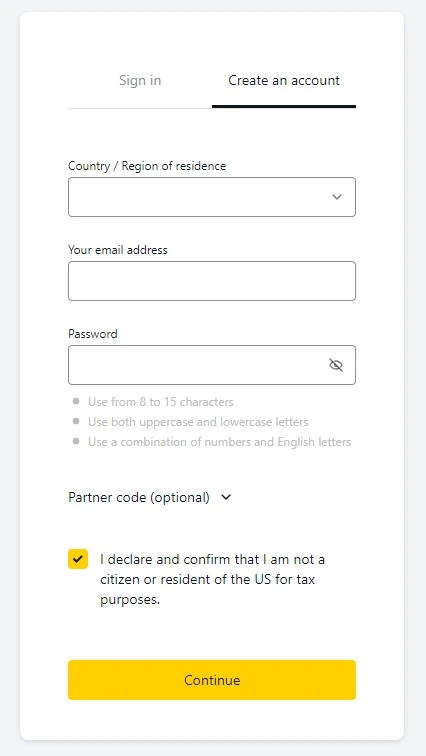 Register on the Official Exness Website